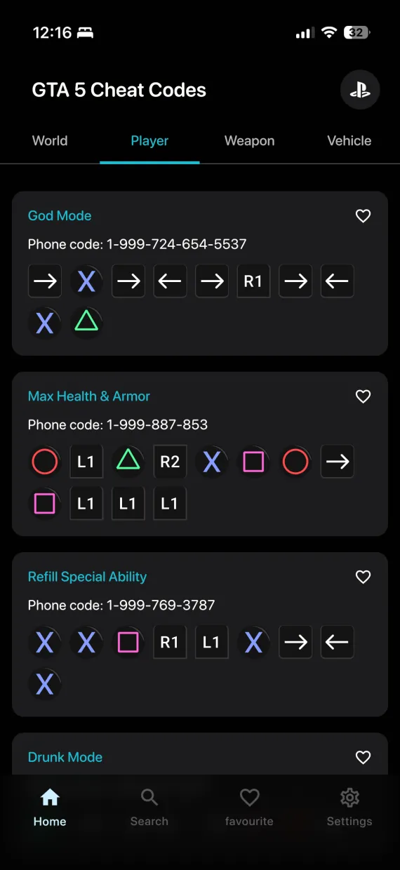 Cheats Pro Search Feature